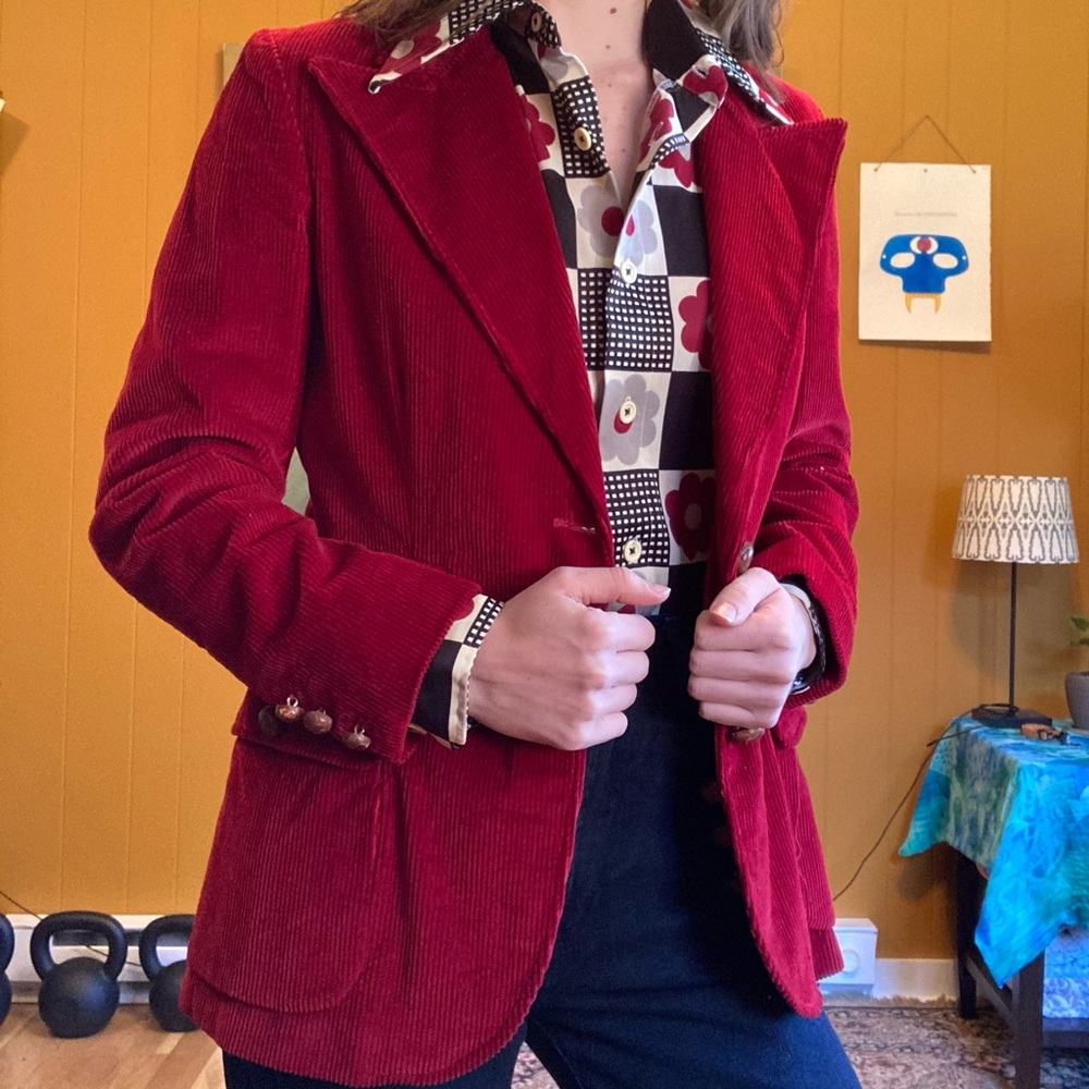 *Vintage* Cherry Corduroy Blazer